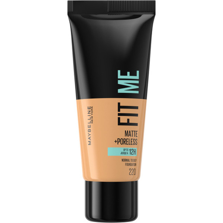Maybelline − Fit Me Matte & Poreless Foundation, matujący podkład do twarzy 220 Natural Beige − 30 ml