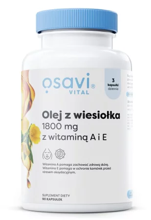 Osavi Olej z Wiesiołka z Witaminą A i E, 1800mg - 90 kaps.