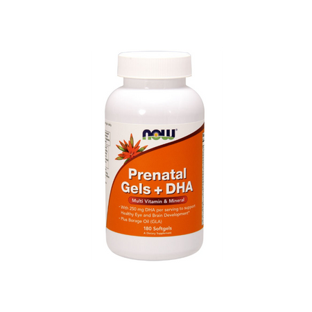 Now Foods Prenatal Gels + DHA - Witaminy i Minerały Prenatalne + DHA 180 kaps.