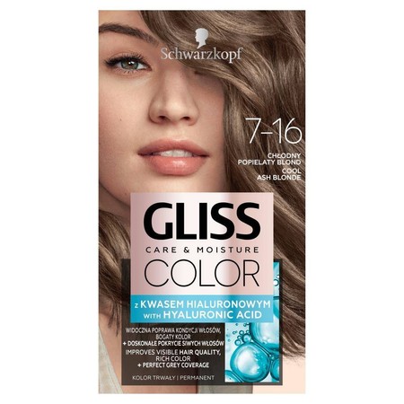 Schwarzkopf Gliss Color Krem koloryzujący nr 7-16 Chłodny Popielaty Blond 1op.