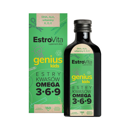 EstroVita Genius Omega 3-6-9 Kids dla dzieci 150 ml smak cytrynowy