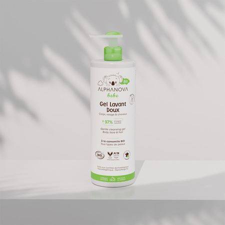 Alphanova Bebe Bio, Delikatny żel myjący dla niemowląt 2 w 1, 400ml