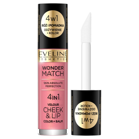 Eveline Wonder Match Róż i Pomadka w płynie 4w1 nr 03 4.5ml