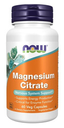 NOW FOODS Magnesium Citrate cytrynian magenzu 400 mg - 60 kaps. vege