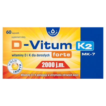 D-Vitum K2 forte witaminy D i K 2000 j.m. 18 g 60 kapsułek