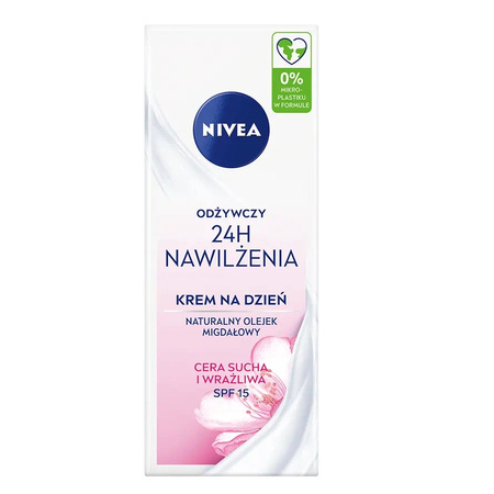 24H Nawilżenia odżywczy krem na dzień cera sucha i wrażliwa SPF15 50ml