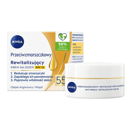 Przeciwzmarszczkowy + Rewitalizujący krem na dzień SPF15 55+ 50ml