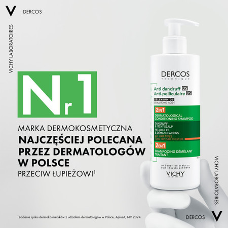Vichy Dercos szampon przeciwłupieżowy z odżywką 2w1  390ml