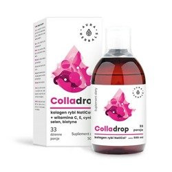 Aura Herbals Colladrop Kolagen rybi NatiCol® + Witamina C  na wsparcie elastyczności skóry 500 ml