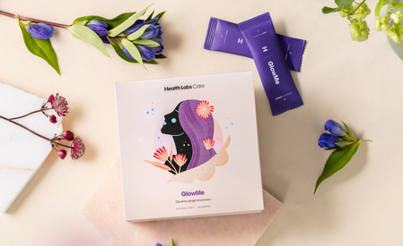 Health Labs Care GlowMe, intensywne nawilżenie skóry kolagen rybi z witaminami A, C i E 30 saszetek smak malina