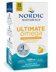 Nordic Naturals Ultimate Omega in Fish Gelatin 1280 mg - 60 kaps. smak cytryna