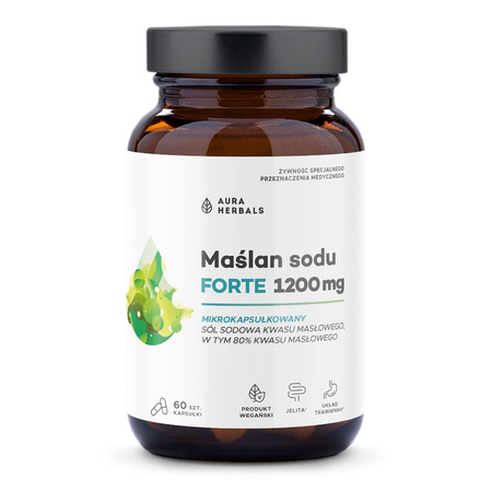 Aura Herbals Maślan sodu FORTE 1200 mg, mikrokapsułkowany, 60 kaps.