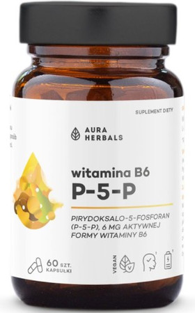 Aura Herbals Witamina B6 P-5-P 6 mg, 60 kaps.