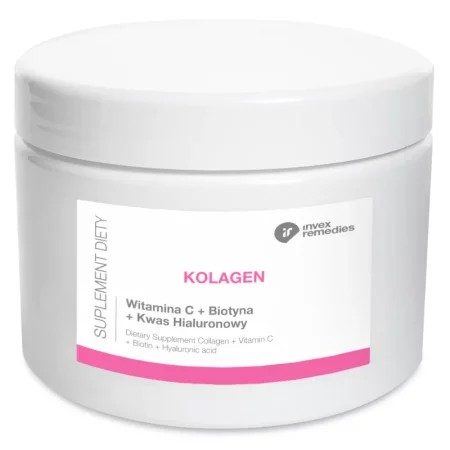 Invex Remedies Kolagen + Witamina C + Biotynaa + Kwas hialuronowy 170 g