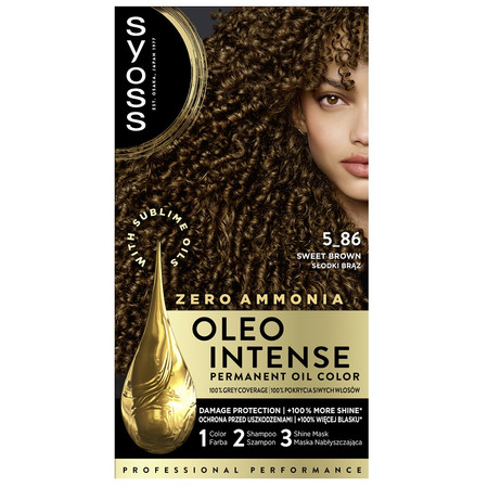 Oleo Intense farba do włosów trwale koloryzująca z olejkami 5-86 Słodki Brąz