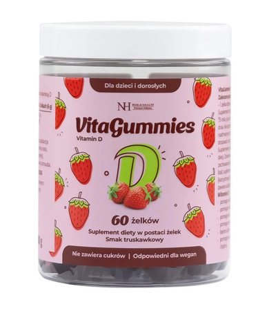 Noble Health VitaGummies Vitamin D 60 żelków smak truskawka