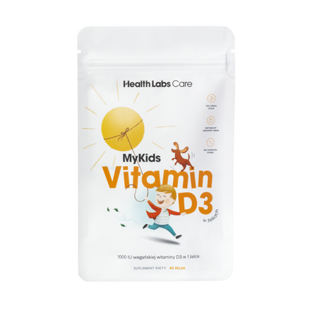 Health Labs Care MyKids Vitamin D3 wegańska witamina D w żelkach dla dzieci 60 żelek smak jabłko