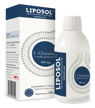Liposol Liposomalny Glutation 500mg - 250 ml, smak cytrynowy