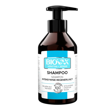 L`BIOTICA Biovax Szampon intensywnie regenerujący - Keratyna + Jedwab 200ml