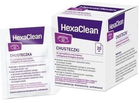 HexaClean chusteczki do powiek 20 sztuk