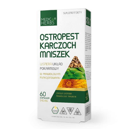 Medica Herbs Ostropest Karczoch Mniszek 60 kaps.