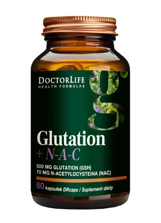 Doctor Life Glutation + N-A-C suplement diety wspomagający wątrobę 60 kapsułek