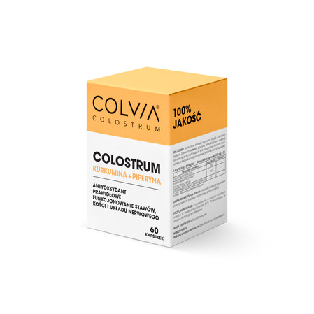 Colvia Colostrum + Kurkumina + Piperina na wsparcie odporności 60 kaps.