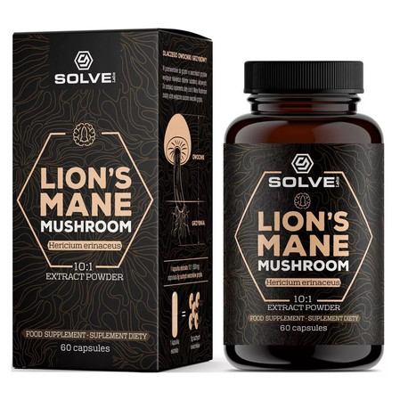 SolveLabs Lion's Mane (Soplówka jeżowata) 10:1 Ekstrakt 60 kaps.