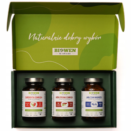 Biowen Zestaw dla TATY Hepa Strong Complex+ (90 kaps.) +Cardiovita Complex+ (90 kaps.) +Jabłczan Magnezu (100 kaps.)
