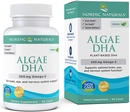 Nordic Naturals Algae DHA Omega 3 kwasy tłuszczowe EPA i DHA 60 kaps.