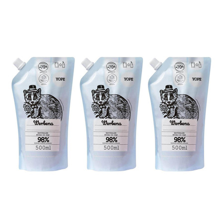 Zestaw: 3x Yope - Mydło. Werbena. Uzupełnienie - 500 ml