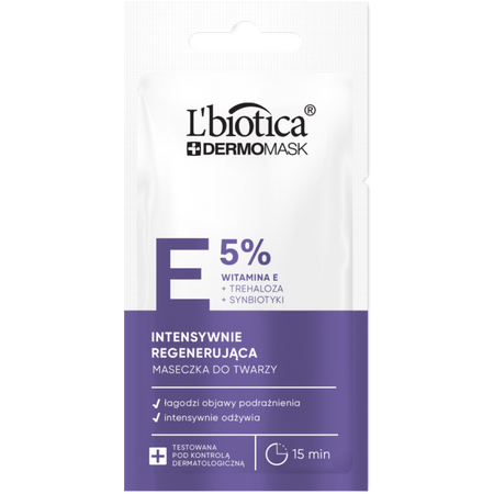 L'biotica Dermomask intensywnie regenerująca maska z witaminą E 8ml