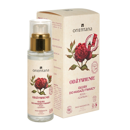 Orientana Olejek do masażu twarzy Odżywienie Róża Szafran 30ml