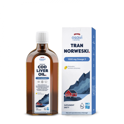 Osavi Tran Norweski 1000 mg Omega 3 kwasy EPA i DHA na wsparcie odporności 250 ml smak cytryna