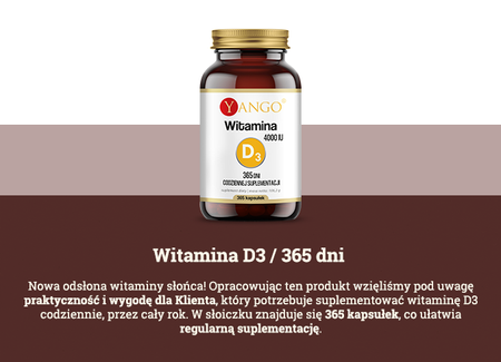 YANGO - Witamina D3 4000 IU na 365 dni