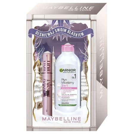 Zestaw Lash Sensational Sky High wydłużający tusz do rzęs Black 7.2ml + Garnier płyn micelarny 3w1 400ml