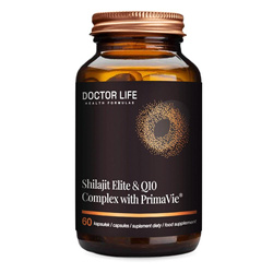 Doctor Life Shilajit Elite & Q10 Complex with PrimaVie na wsparcie zdrowie serca i zmniejszający zmęczenie 60 kaps.