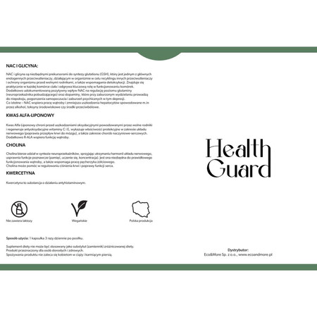 Cancer Free, HEALTH GUARD caps by CF, silny antyoksydant, 90 kapsułek