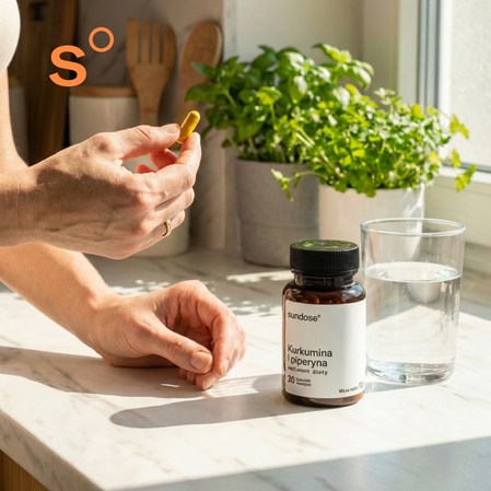 Sundose Kurkumina i piperyna ekstrakt z kurkumy i czarnego pieprzu 30 kaps.