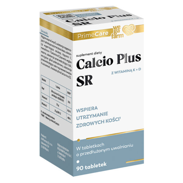 Кальций WegaFarm Calcio Plus SR 500 мг, с витамином K, 90 таблеток