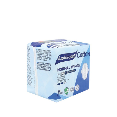 Vuokkoset, COTTON, NORMAL WINGS, Podpaski ze skrzydełkami, 12 szt.