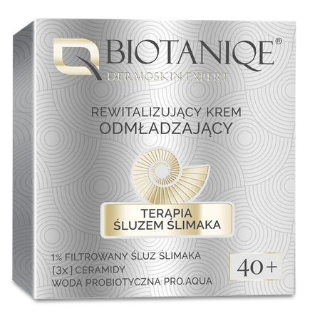 Biotaniqe, Terapia Śluzem Ślimaka, Rewitalizujący Krem Odmładzający 40+, 50 ml