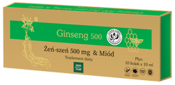 Ginseng Poland − Ginseng 500, żeńszeń + miód − 10 x 10 ml