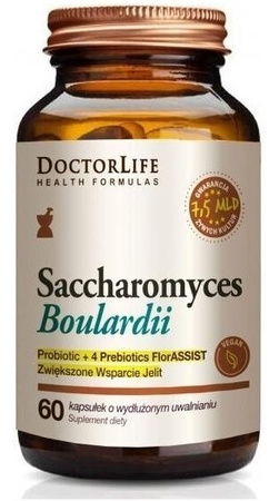 DoctorLife Saccharomyces Boulardii suplement diety wspierający jelita 60 kaps.