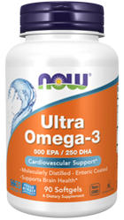 Now Foods Ultra Omega-3 1000 mg Kwasy tłuszczowe EPA 500mg i DHA 250mg - 90 kaps.