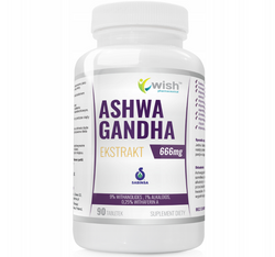 Wish Ashwagandha 666 Mg Mocna Na Stres Zmęczenie 9% Withanolides 90 tabl.