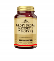 Solgar Włosy,Skóra,Paznokcie+Biotyna 120 tabl.