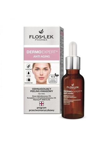 Flos-lek Dermo Expert Anti Aging odmładzający peeling kwasowy na noc 30ml