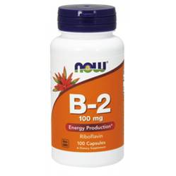 Now Foods B-2 Witamina B2 Ryboflawina 100 mg (na wsparcie metabolizmu energatycznego 100 kaps.