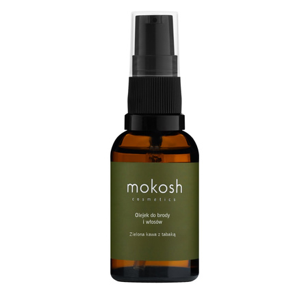 Mokosh - Olejek do brody i włosów. Zielona kawa z tabaką - 30 ml